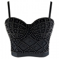 Women's Sexy Spaghetti Strap Beads Bustier Bra N14406