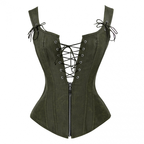 Steampunk Faux Leather Lace Up Vest Corset N14219