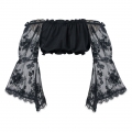 Women's Fashion Slim Off Shoulder Ruched Ruffled Crop Top Blouse N14194