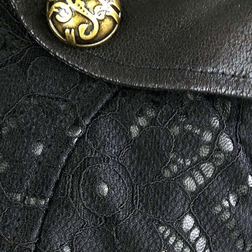 Steampunk Gothic Black Leather Pouch Belt Corset Shrug N14158