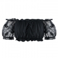 Sexy Black Organza Off Shoulder Ruched Ruffled Crop Top N14113