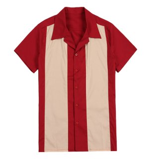 Red Male Fifties Bowling Shirt N13087