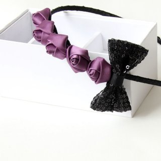 Gorgeous Girl's Purple Rose Bow Hair Clasp J13034