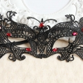 Black Lace with gems 1/3 Mask MS12976