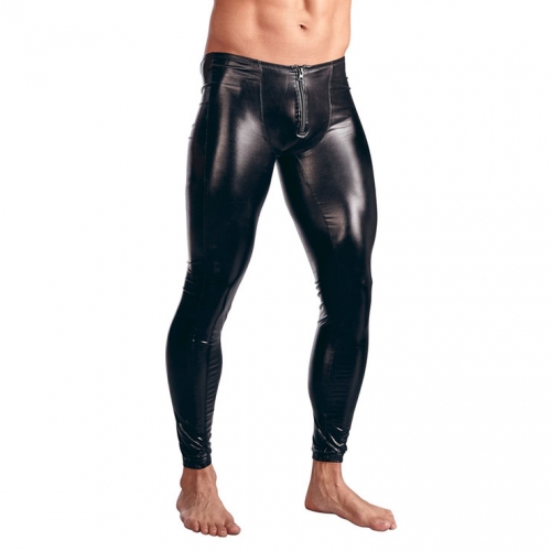 Sexy Men's Black PU Leather Leggings N12962