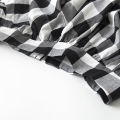 Vintage Black Cut Out Short Sleeve T-shirt and Plaid Skirt Set N12944