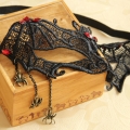 Medieval Black Lace Gems Half Mask MS12932