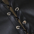 Sexy Black Faux Leather Bra Top and Punk Sexy Black Faux Leather Mini Skirt Set N12881