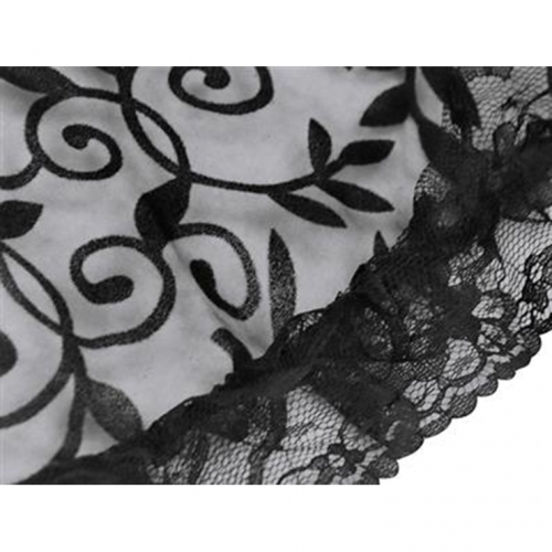 Sexy Faux Leather Bustier Bra and Lace and Satin High-low Skirt Set N12853