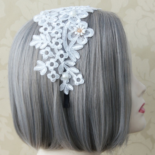 White Flower Lace Bridal Wedding Party Hairhoop J12831