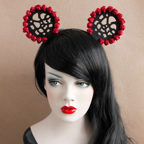 Hot Selling Women's Mickey Mouse Rose Edge Hair Clasp J12816