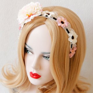 Vitage Girlly Flower Lace Crown Wedding Party Hair Clasp J12809