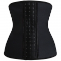 Sexy Black Steel Boned Sport Latex Waist Traning Corset Excercise N12450