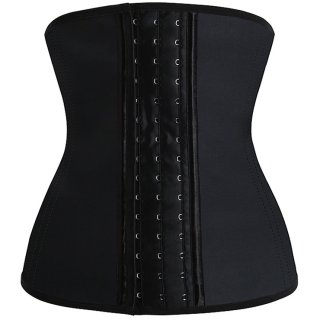 Sexy Black Steel Boned Sport Latex Waist Traning Corset Excercise N12450