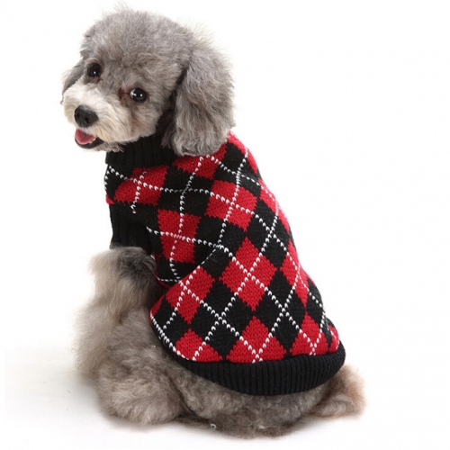 Classic Plaid Print Dog fleece Sweater N12380