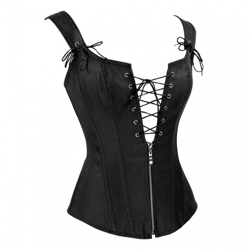 Punk Faux Lace Up Vest Corset N12306