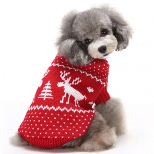 Christmas Themed Festive Reindeer Dog Sweater N12275