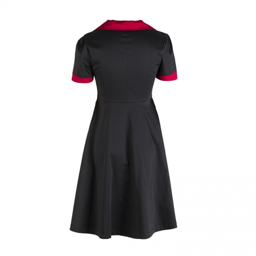 Vintage Short Sleeve Casual Dress N12179