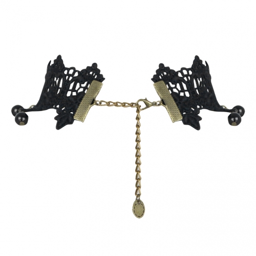 Gothic Vintage Punk Vampire Bead Gem Lace Choker Necklace J12065