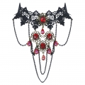 Retro Gothic Victorian Lace Gem Chocker Necklace J12061