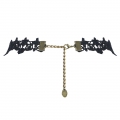 Punk Gothic Wedding Party Black Lace Purple Rose Bead Chain Pendant Necklace Choker J12012