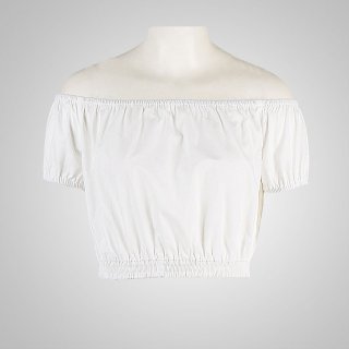 Sexy White Short Sleeve Off Shoulder Crop Top and Plaid Skirt Set N12970