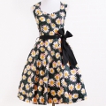 1950's Vintage Halter Floral Print Cocktail Dress N11928