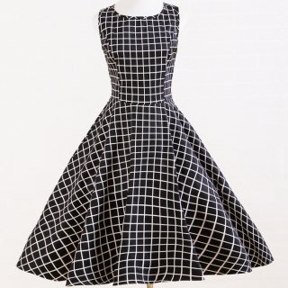 Elegant 1950's Vintage Plaid Print Casual Dress N11919