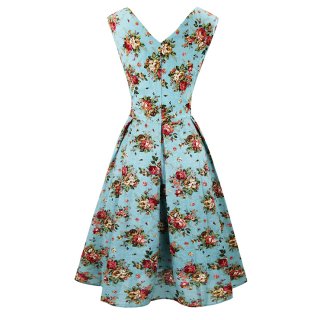 1950's Vintage Floral Print Casual Dress N11915