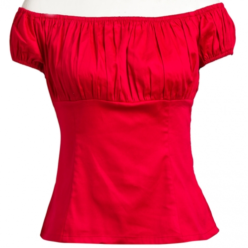 Sexy Red Short Sleeve Off Shoulder T-shirt N11859