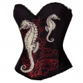 Sexy Burlesque Coral Halloween Costume Overbust Corset N11621