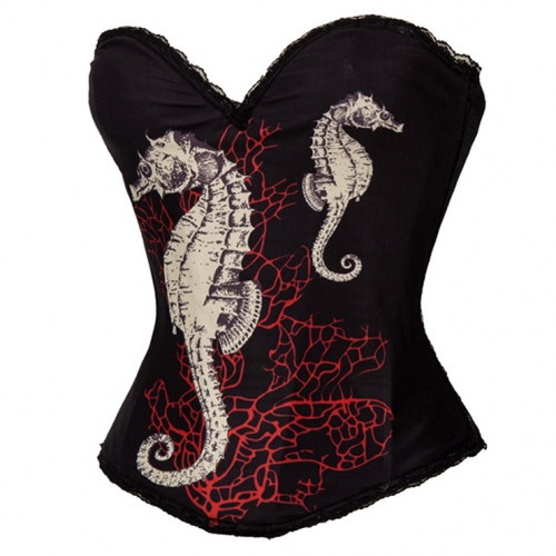 Sexy Burlesque Coral Halloween Costume Overbust Corset N11621