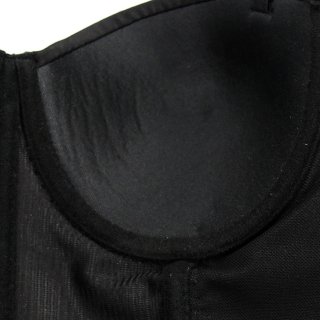 Gold Metal Stick Black Underwire B cup Bustier Crop Top Bra N11583