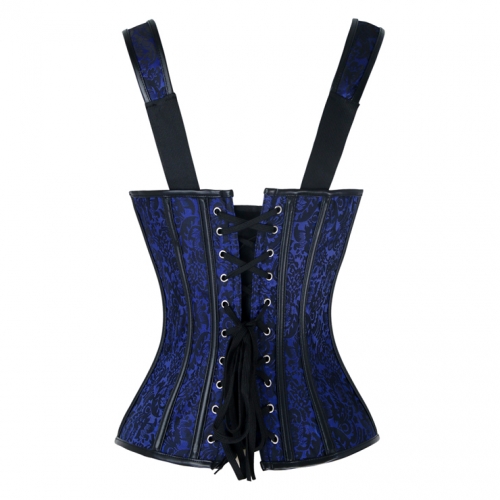 Steampunk Jacquard Steel Bone Corset Vest for Halloween N11547