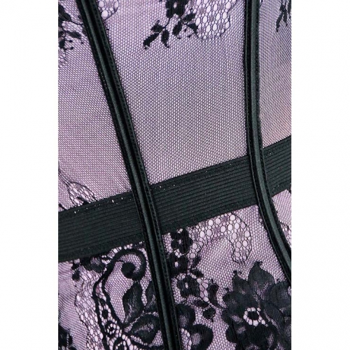Fashion Purple Lace Mesh Overbust Corset N11315
