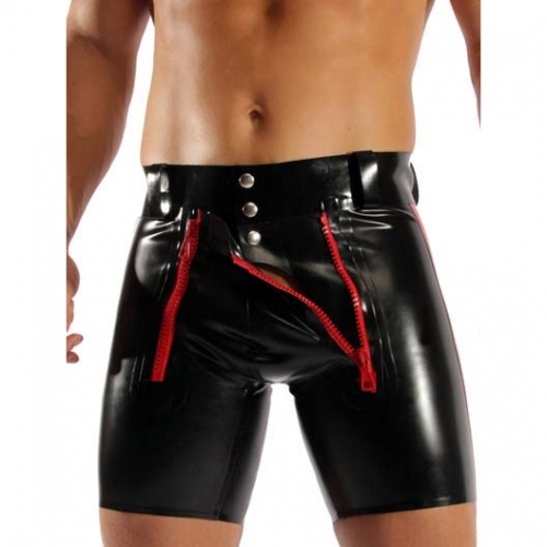 Men's Black PU Leather Zipper Pants N11107
