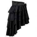 Sexy Black Satin High-low Ruffles Dancing Party Skirt N11067