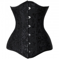 26 Steel Bones Black Jacquard Waist Training Underbust Corset N11024