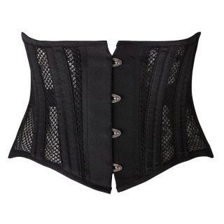 Women's 26 Steel Boned Breathable Mesh Short Torso Waist Training Corset Waspie N11006