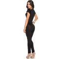 Hottie Little Black Cut-out Short Sleeves Tops and Pants N10358