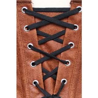 Fashion Punk Style Brown PU Zipper Overbust Corset N10325