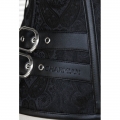 Vintage Black Steel Bone Embroidery Design Busk Closure Overbust Corset N10316