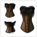Mysterious Women Brocade Embroidery Boned Overbust Corset N10064