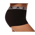 Black Stretch Cotton Skull Bones Ladies Panties PT9645