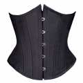 26 Steel Bones Comfortable Black Satin Busk Closure Underbust Corset N9621