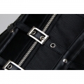 Leather and Satin Buckle-up Zipper Corset N9169