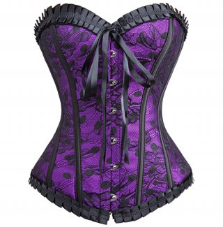 Floral Lace Overlay Corset N8726