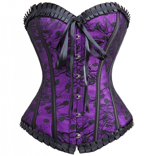 Floral Lace Overlay Corset N8726