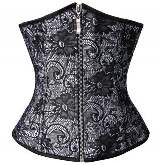 Floral Lace Gothic Zipper Corset N8395