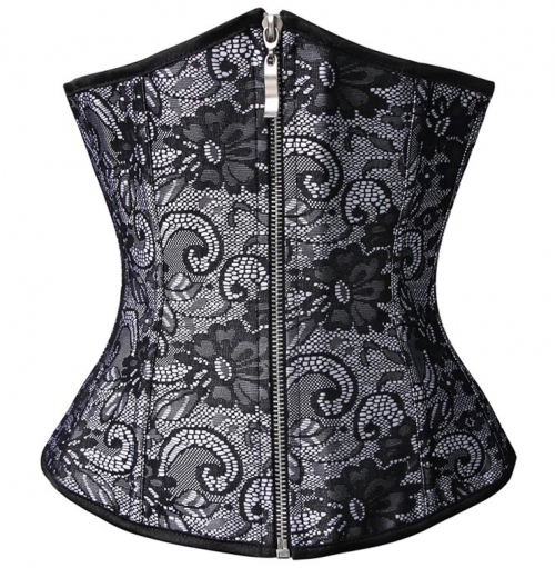 Floral Lace Gothic Zipper Corset N8395